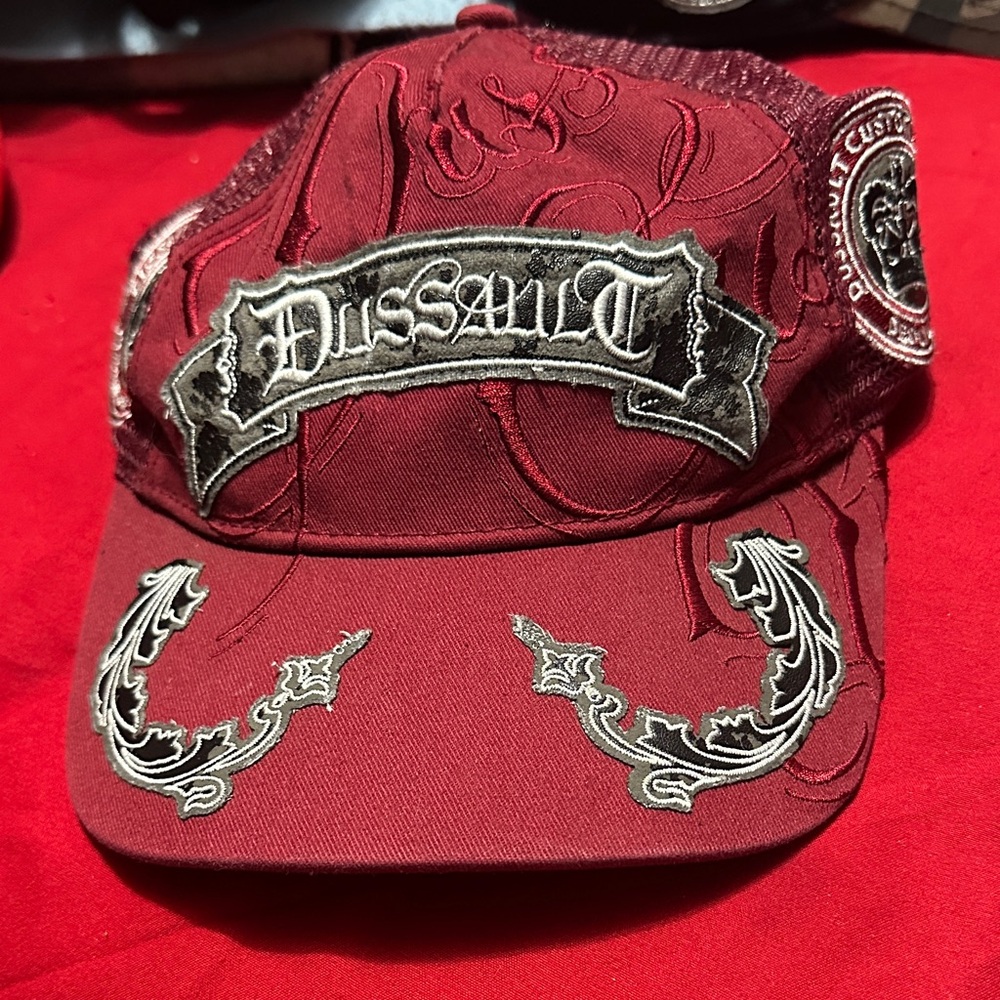 Burgundy Embroidered Dussault Custom Ink Hat Trucker cap snap adjustable